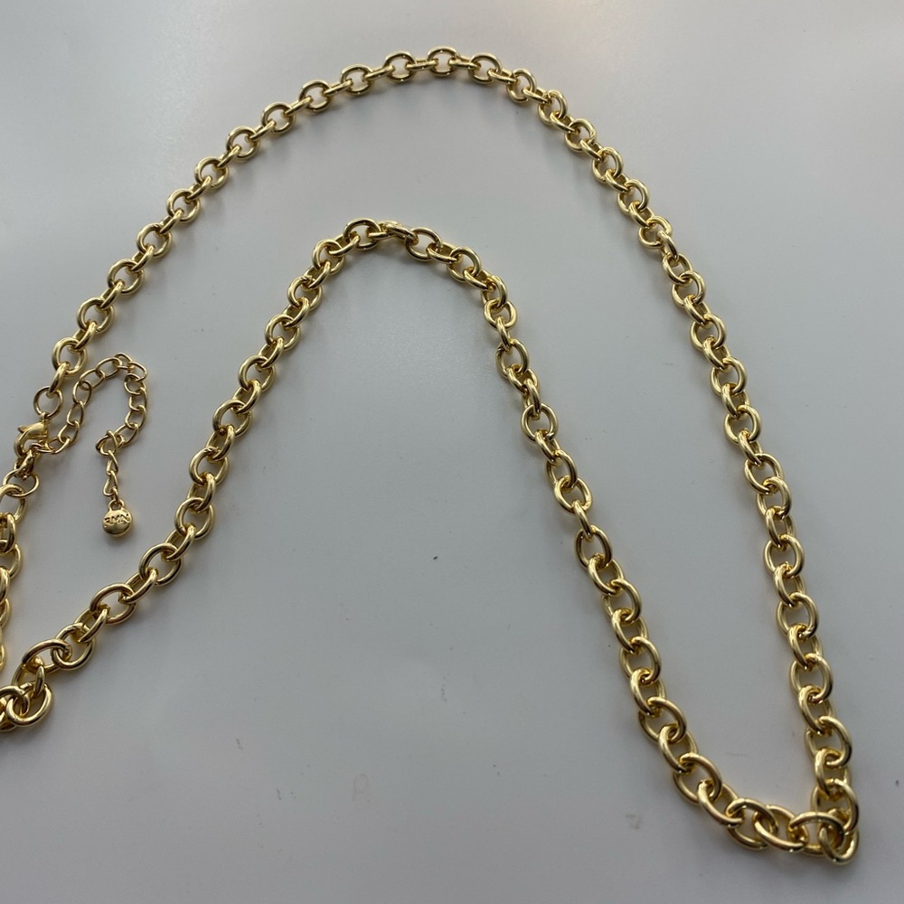 RMN Elegant Gold Tone Rololink Chain Necklace Lobster Clasp - Picture 7 of 8